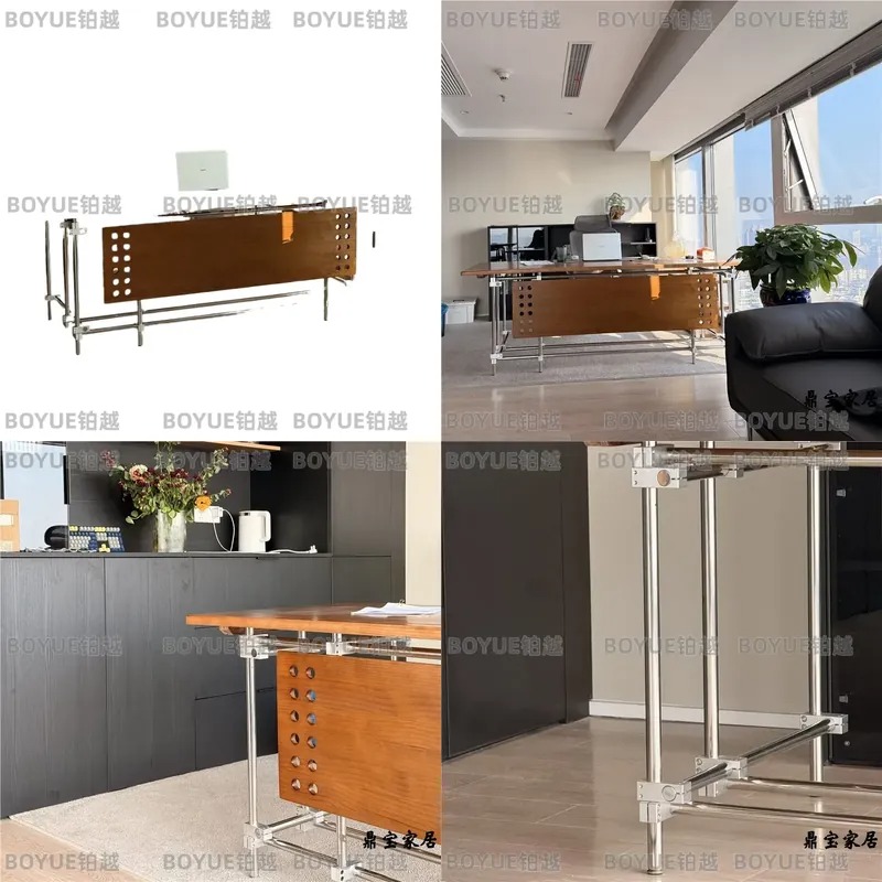 Retro Gaming Desk Setup - Bureau en bois massif Bauhaus, style