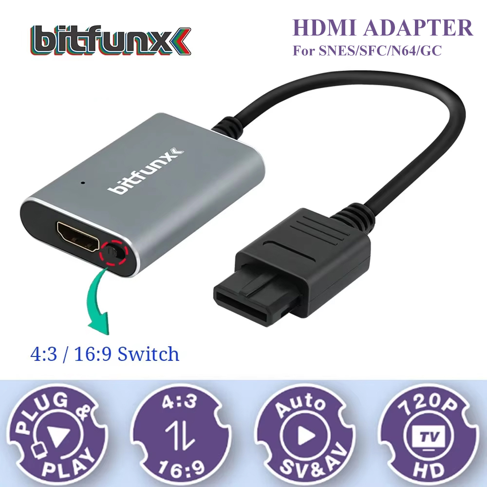 Retro Gaming Nostalgia - Bitfunx – adaptateur vidéo 720P Svideo/AV
