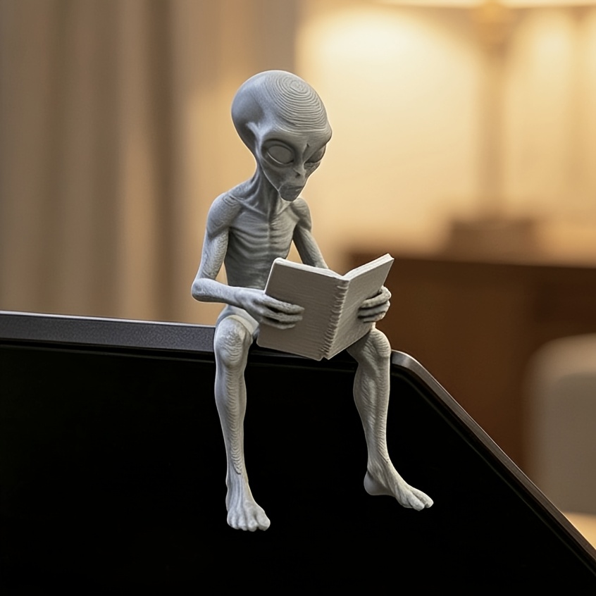 Retro Gaming Desk Setup - Figurines miniatures Alien imprimées en 3D,
