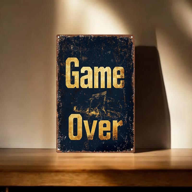 Retro Gaming Decor - Panneau métallique de jeu Vintage en
