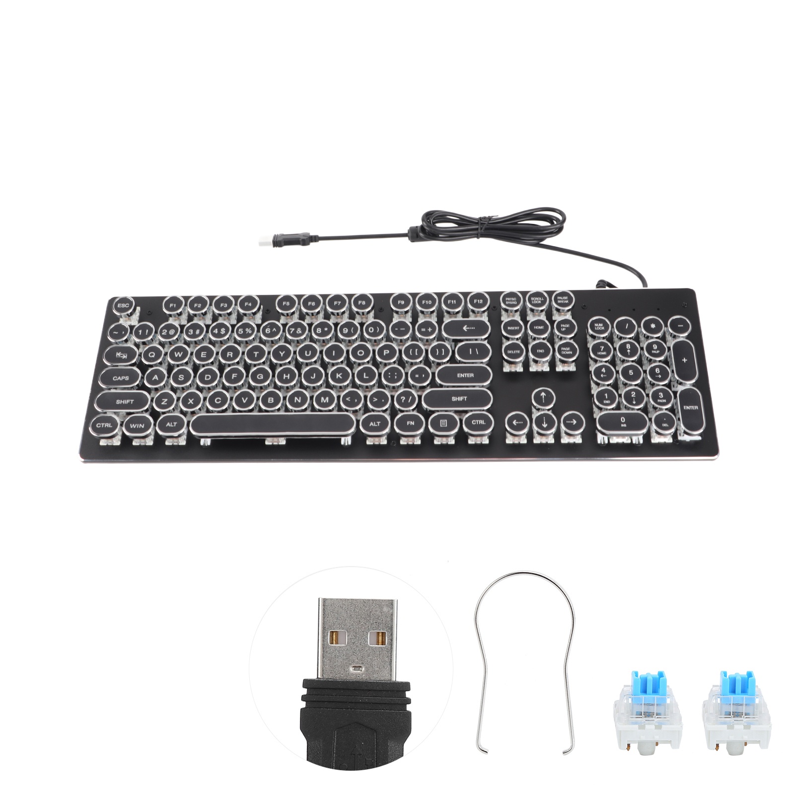 Retro Gaming Uk - Clavier mécanique filaire rétro pour jeux,