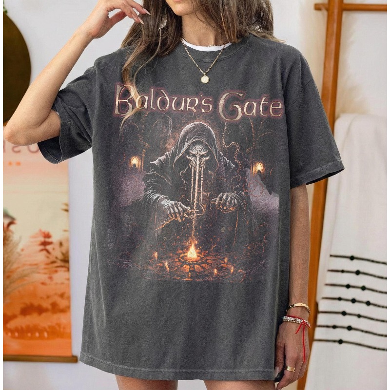 Retro Gaming T Shirt - T-shirt vintage des années 90 Baldurs