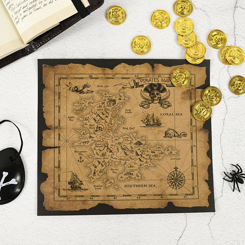 Retro Gaming Decor - Carte de chasse au trésor d'aventure