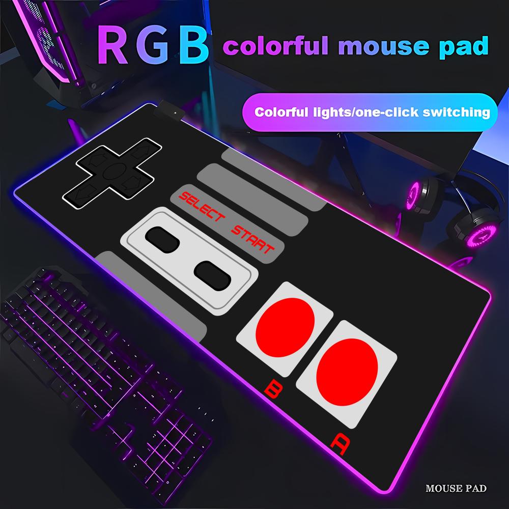 Retro Gaming Desk - Grand tapis de souris RGB pour