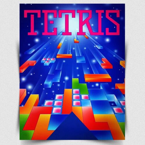 Retro Gaming Pictures - TETRIS METAL SIGN PLAQUE - Affiche