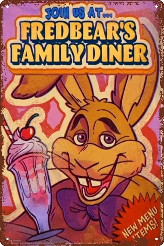 Retro Gaming Decor - Fnaf-fredbears famille diner pizza 2 affiche