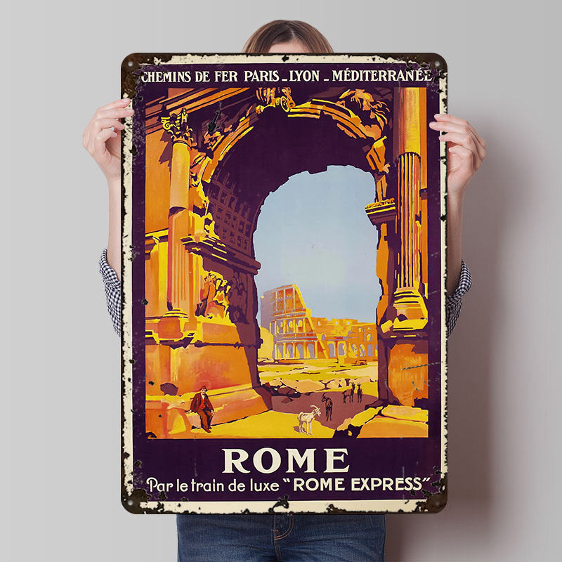 Retro Gaming Desk - Affiche murale personnalisée en métal sur