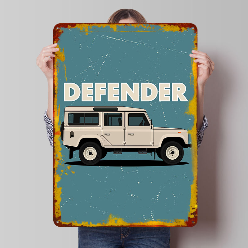 Retro Gaming Uk - Affiche métallique longue personnalisée Rover Defender