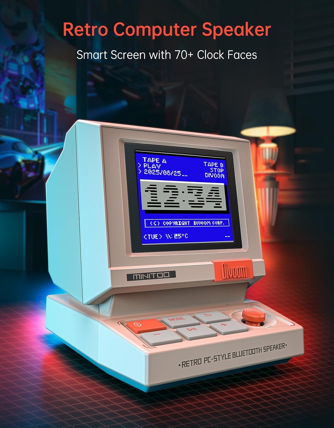 Mini-enceinte rétro style PC a - Retro Gaming Desk Setup avis et prix